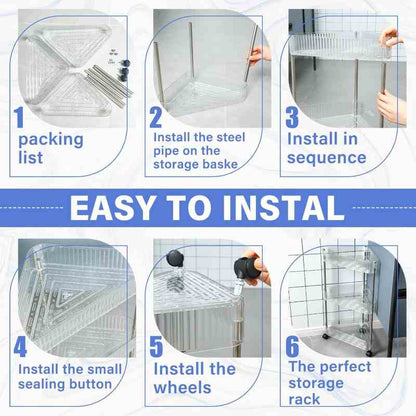 3 Tier Clear Acrylic Corner Bathroom Organizer