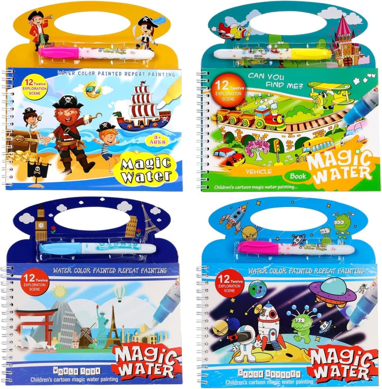 Reusable magical water books for children