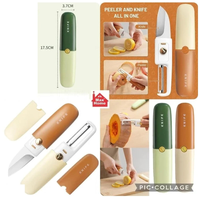 2in1 fruit peeler knife stainless steel