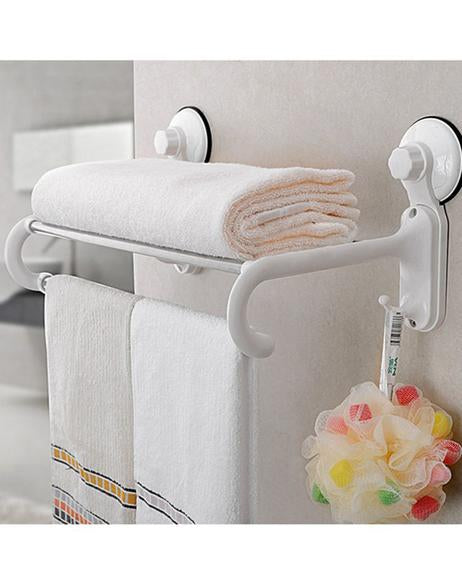 Towel shelf magic suction cup - white