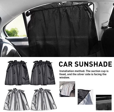 Car sunshade curtain- sucker fixing-silver coating cloth