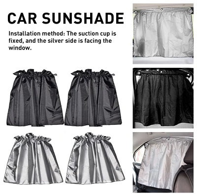 Car sunshade curtain- sucker fixing-silver coating cloth