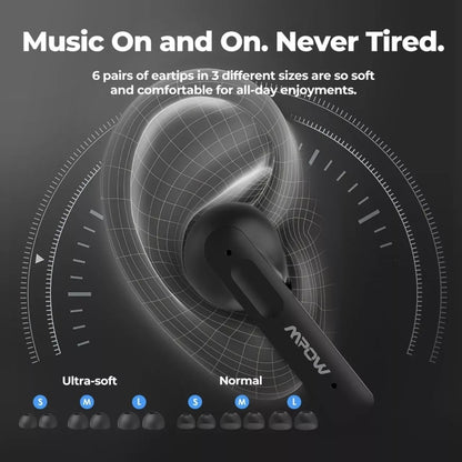 Wireless anc earbuds with uplifting sound