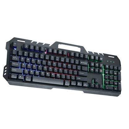 Gt-5 metal back light gaming keyboard rainbow with suspended key