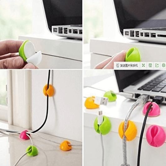6 pack silicon cable clip earphone wire storage holder organizer