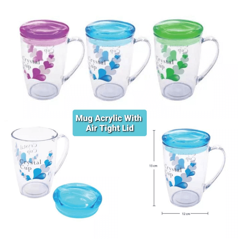 Acrylic mug with air tight lid