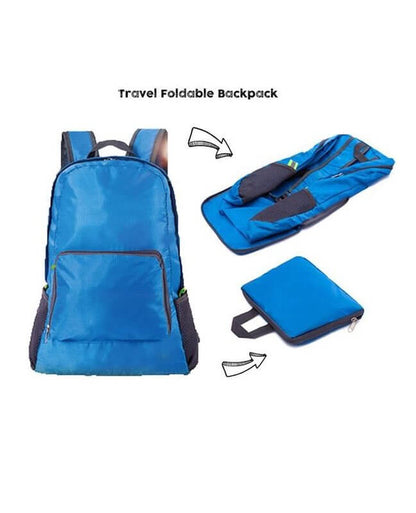 Foldable travel bag shoulder backpack water resistant