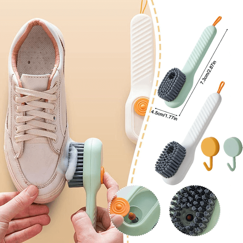 2 pcs multifunctional shoe brush with liquid box