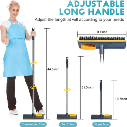 Bathroom cleaning brush with scraper