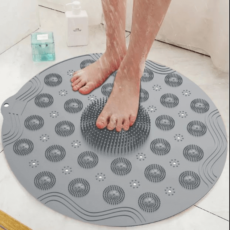 Round non-slip foot massage cleaning mat