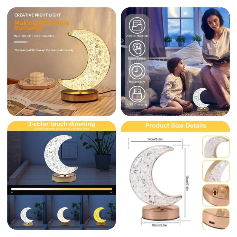 Led moon shape touch sensor night light