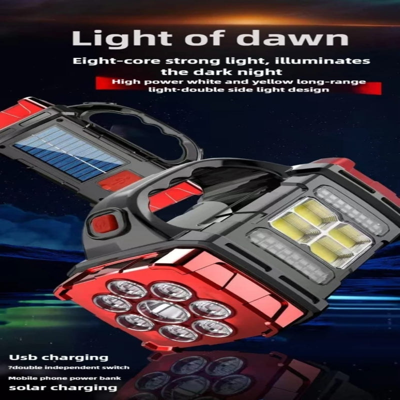 Solar Portable Spotlight Powerful USB Rechargeable