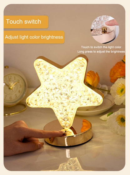 Star shape crystal night light  lamp
