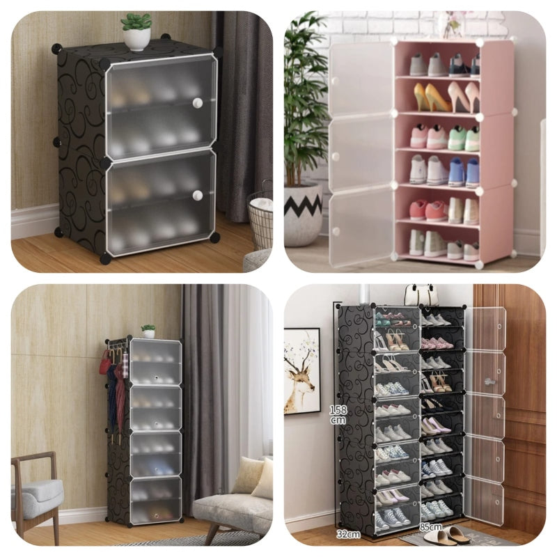Multilayer door portable plastic shoe cabinet