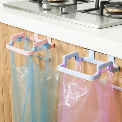 Kitchen cabinet hanging trash rack towel storage plastic