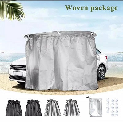 Car sunshade curtain- sucker fixing-silver coating cloth