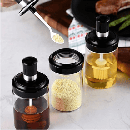 2pcs glass seasoning jar