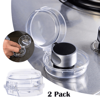 Pair of universal kitchen gas stove knob covers without lock