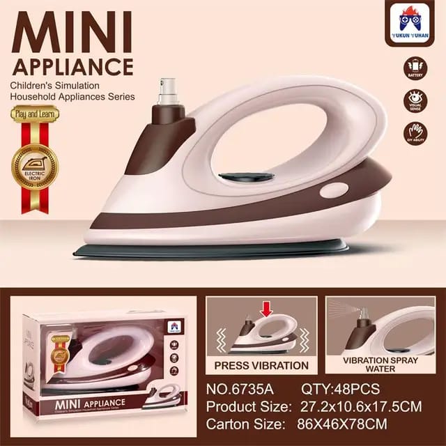 Battery operated iron with spray