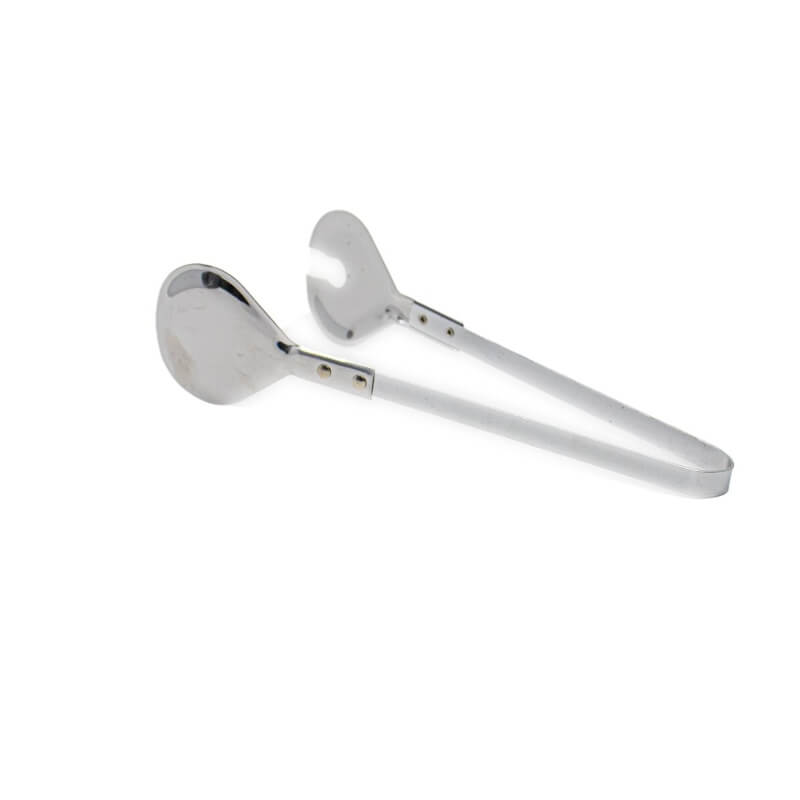 Stainless steel food serving tongs