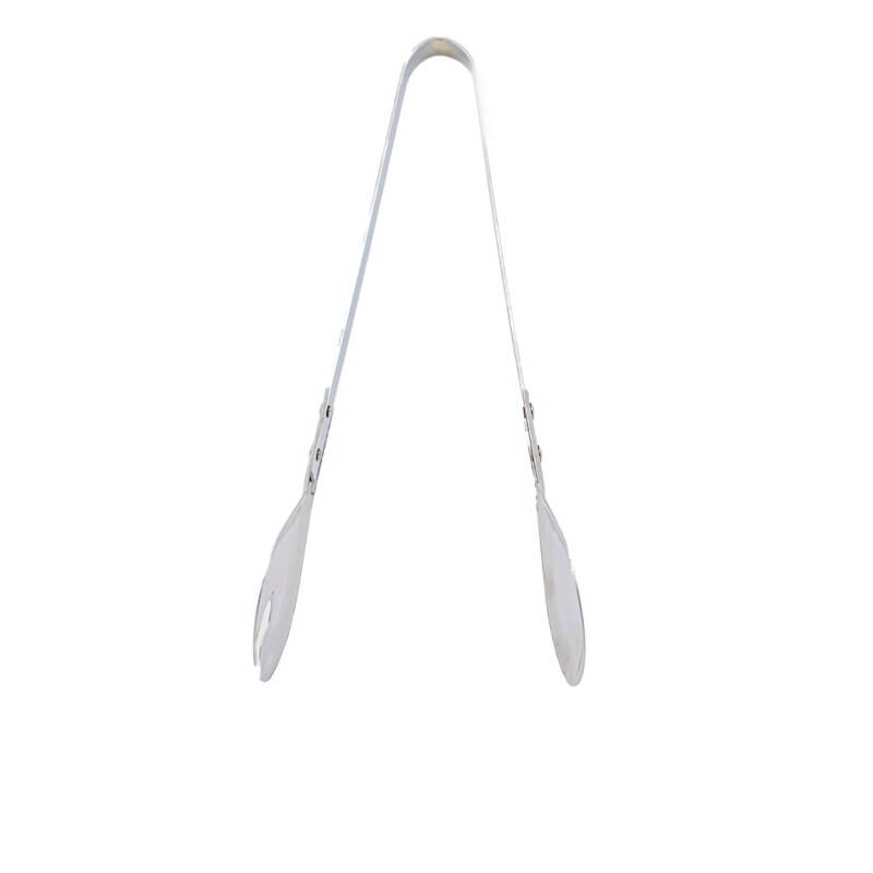 Stainless steel food serving tongs