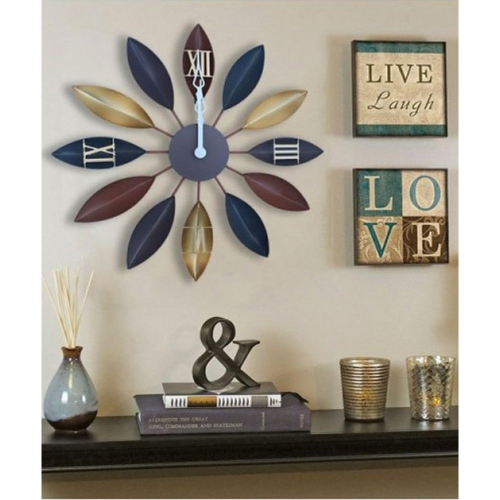 Antique petal wall clock - large