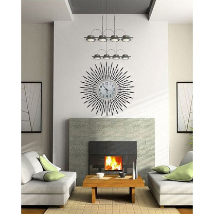 Diamante spiral wall clock sunshine shape