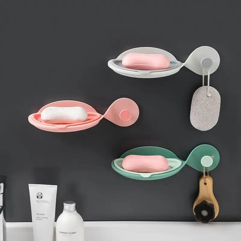 2 pcs soap dish fish shape with towel hanger