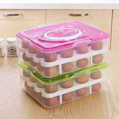 Egg storage holder box double layer 16 grids per layer