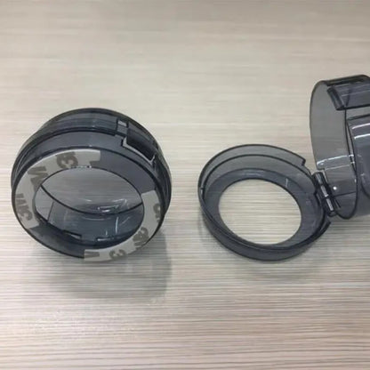 Pair of universal kitchen gas stove knob covers with lock - black