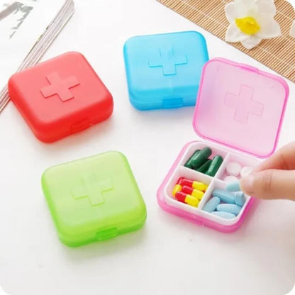4 compartment lid tablet pill box