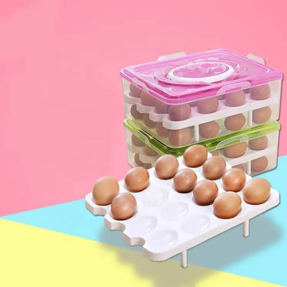 Egg storage holder box double layer 16 grids per layer