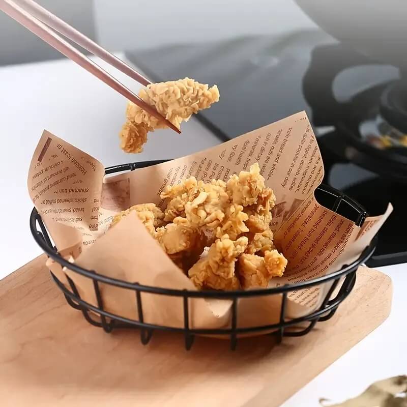 Round iron platter bucket