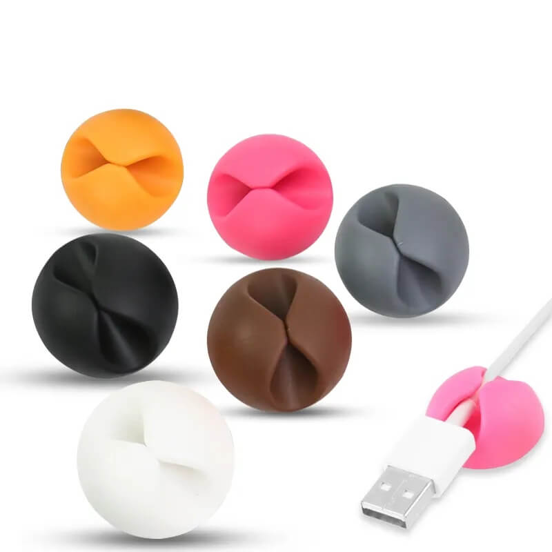 6 pack silicon cable clip earphone wire storage holder organizer