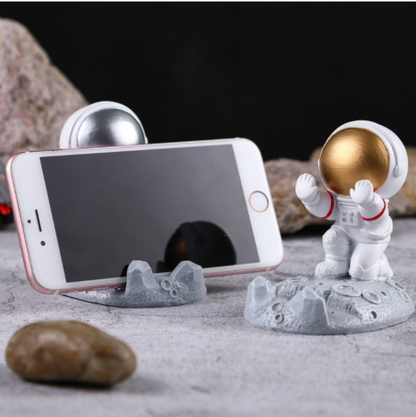 Astronaut plastic spacesuit figurine  phone holder