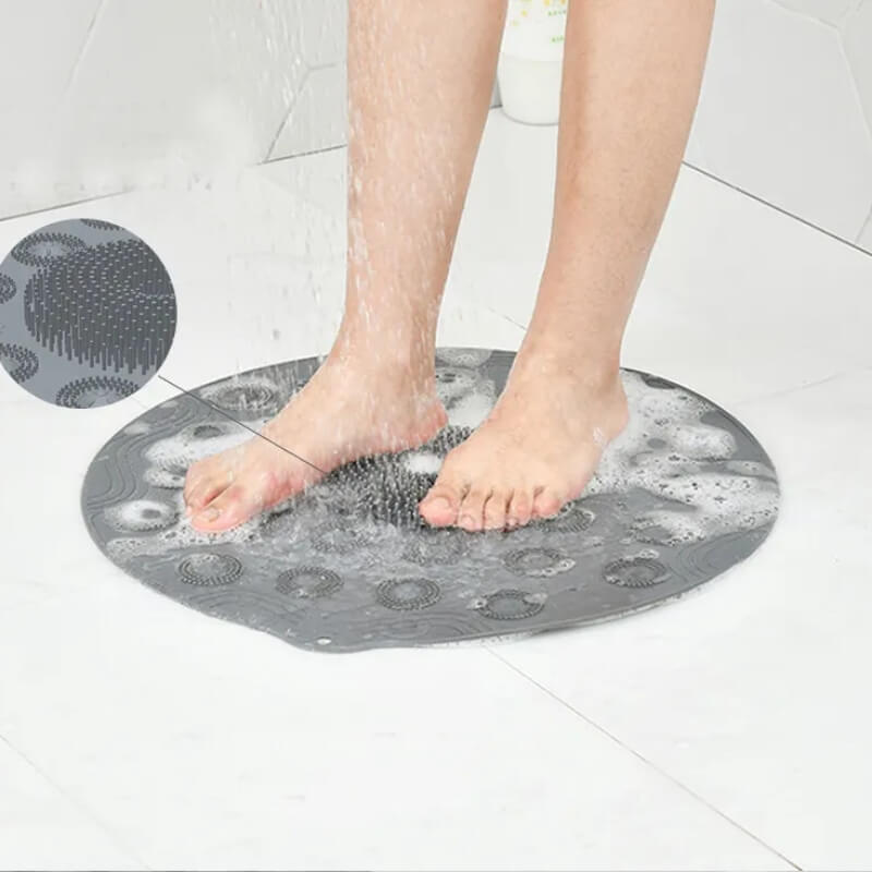 Round non-slip foot massage cleaning mat