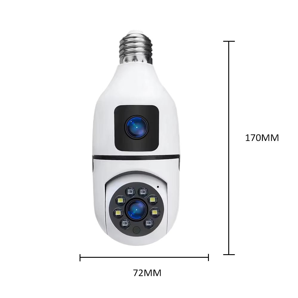 Smart bulb 2 lens camera for Home Surveillance