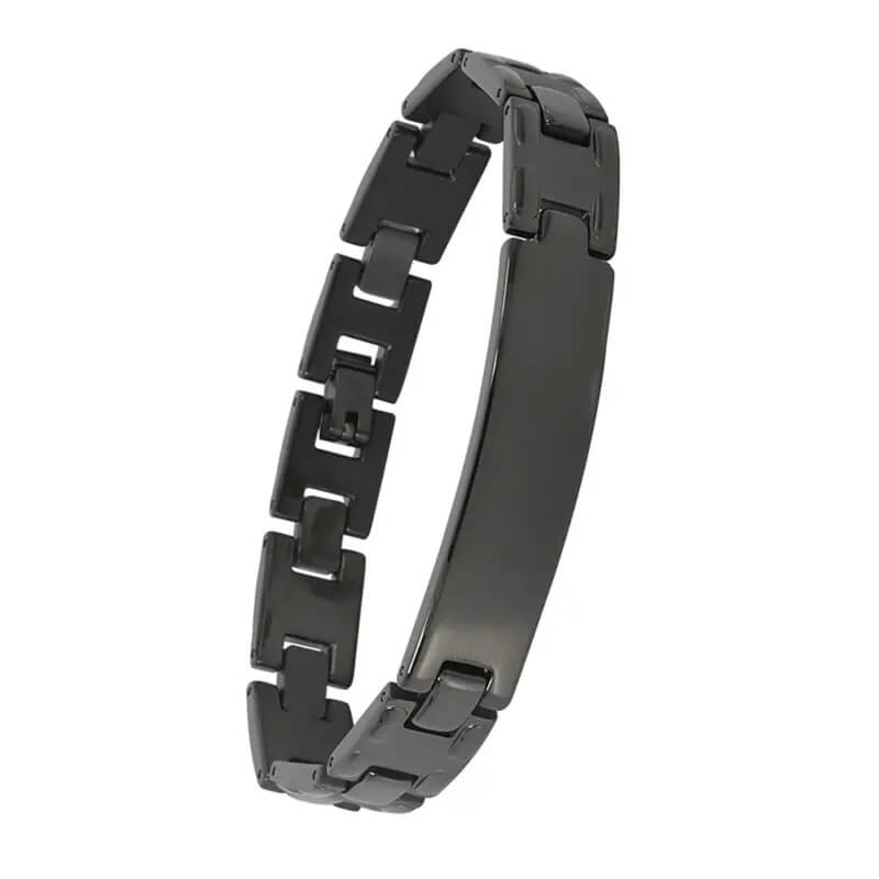 Stylish black metal bracelet unisex