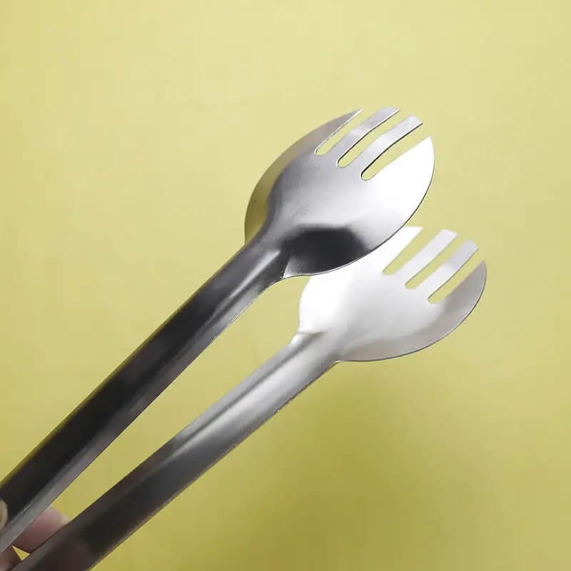 Stainless steel kitchen serving tongs