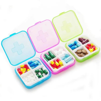 4 compartment lid tablet pill box