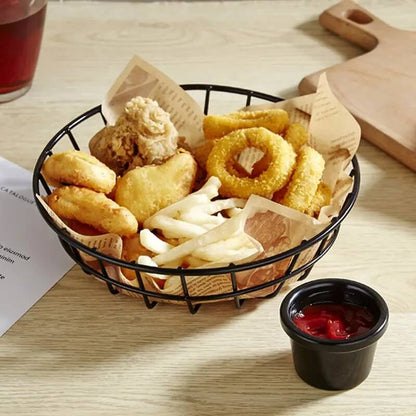 Round iron platter bucket