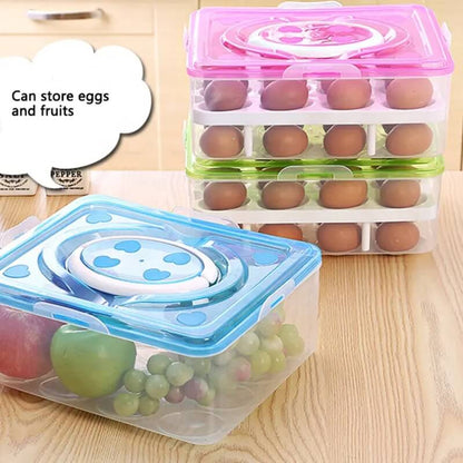 Egg storage holder box double layer 16 grids per layer