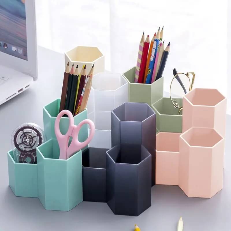 3 compartments table cosmetic and desk organizers