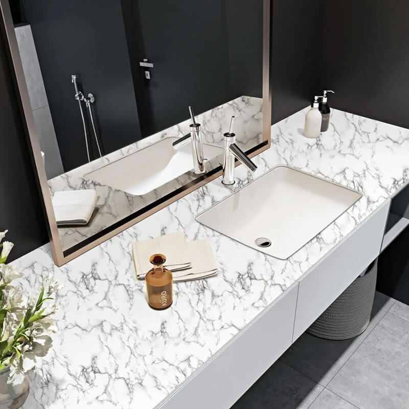 White and black marble sheet