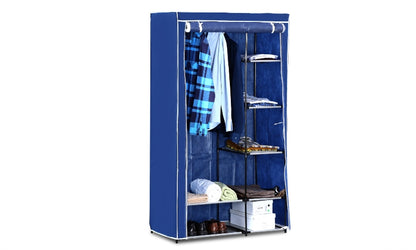 Collapsible cloth wardrobe (blue)