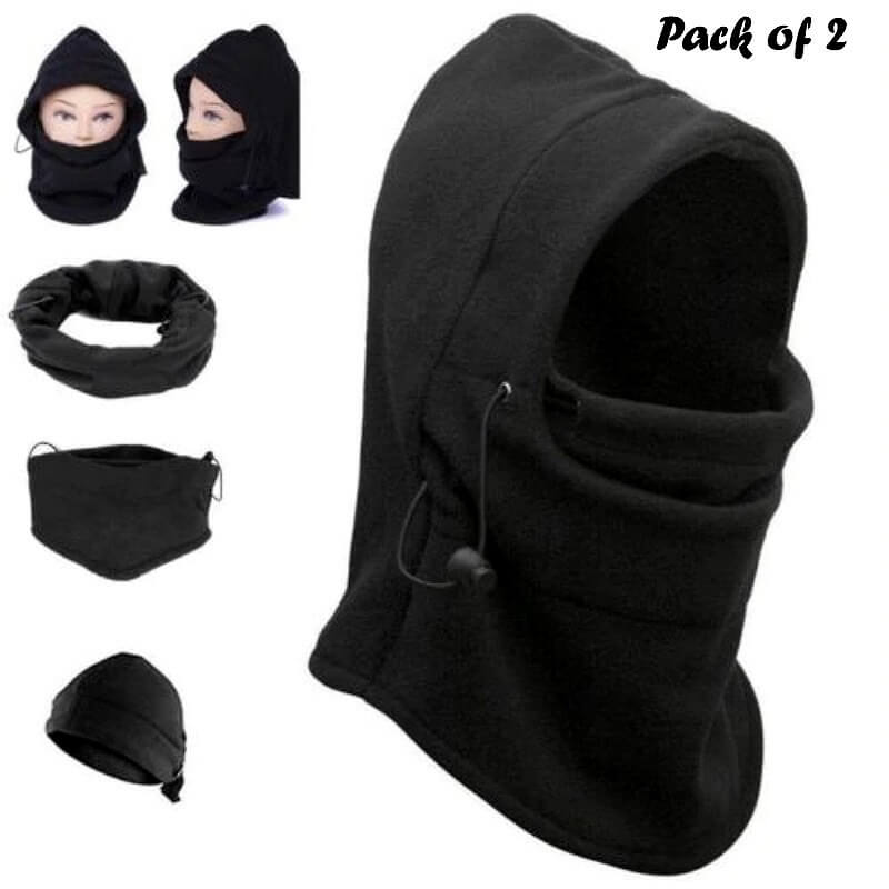 Pack of 2 pcs balaclava hat neck warmer face mask cap