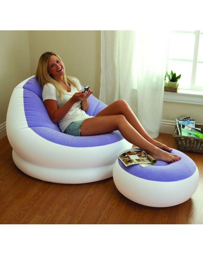 Intex inflatable cafe chaise chair with optional pump