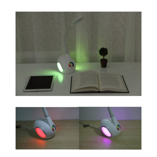Led table lamp with multi-grade dimming + bluetooth speakers
