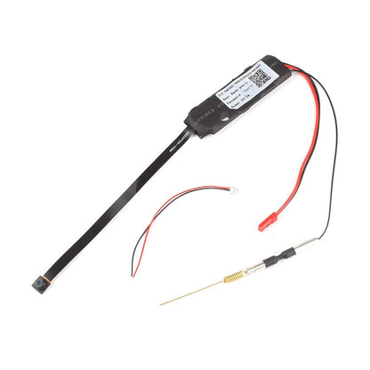 Electronic component with wires on a white background