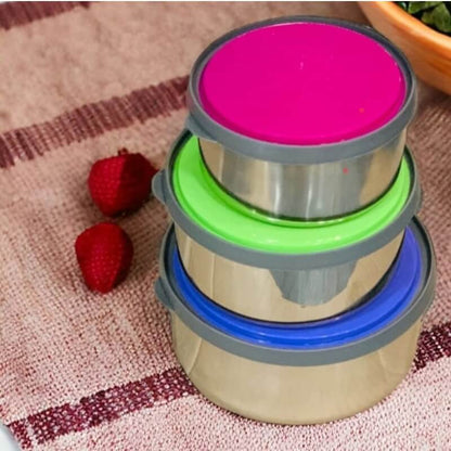 Stainless steel nesting bowls set with airtight lids